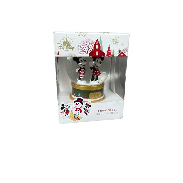 Vintage Disney Mickey and Minnie Mouse Christmas Snow Globe