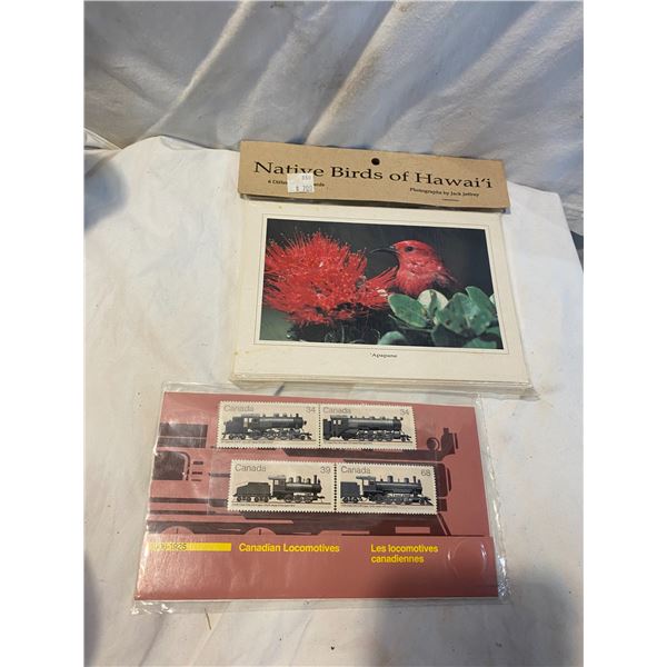 Canadian stamps and native birds of Hawaii