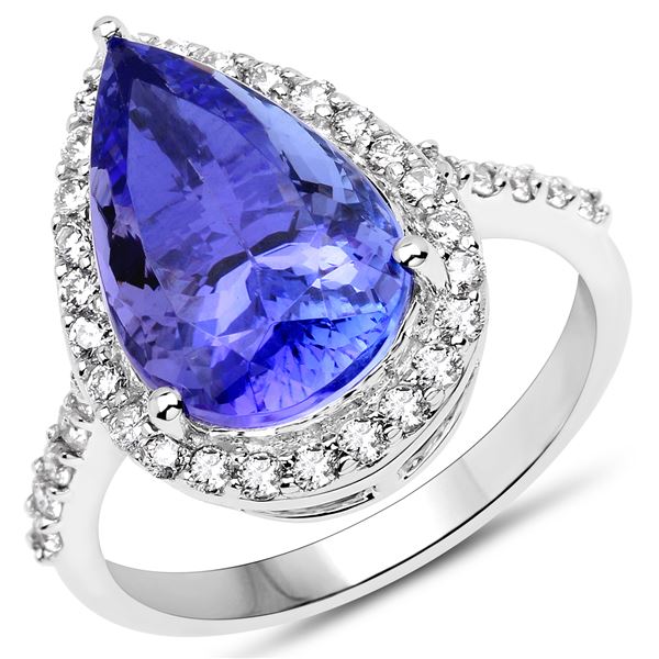 5.64ct Tanzanite 14K White Gold Ring