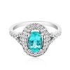 Image 1 : 0.99ct Natural PARAIBA TOURMALINE 14K White Gold 3.42gm Ring