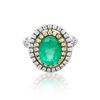 2.21ct Natural Emerald 14K White / Yellow Gold 5.8gm Ring