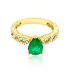 Image 1 : 1.24ct Natural Emerald 14K Yellow Gold 3.35gm Ring