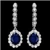 Image 1 : 14k Gold 5.21ct Sapphire 1.26ct Diamond Earrings
