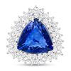 Image 1 : 10.03ct Trillion Tanzanite & Diamond Ring