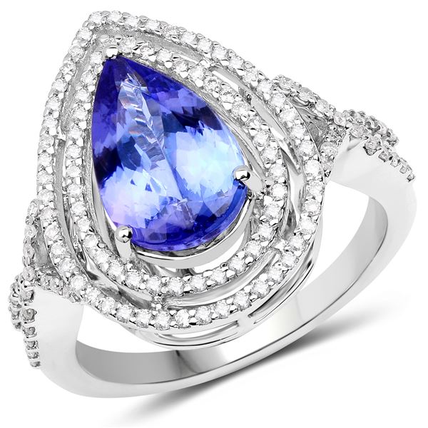 2.75ct Tanzanite 14K White Gold Ring
