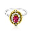 Image 1 : 0.4ct Natural Pink Tourmaline 14K White / Yellow Gold 3.2gm Ring