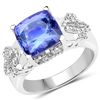 Image 1 : 4.36ct Tanzanite 14K White Gold Ring