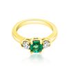 Image 1 : 0.7ct Natural Emerald 14K Yellow Gold 4.2gm Ring