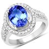 Image 1 : 3.44ct Tanzanite 14K White Gold Ring
