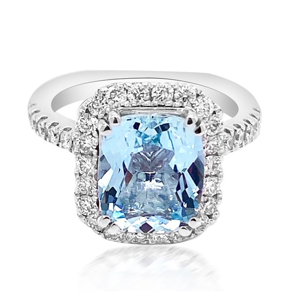 2.63ct Natural AQUAMARINE 14K White Gold 6gm Ring