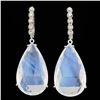 Image 1 : 14k Gold 51.00ct Quartz 0.40ct Diamond Earrings