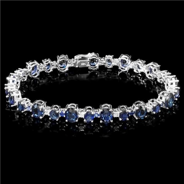 14k Gold 26ct Sapphire 1.00ct Diamond Bracelet