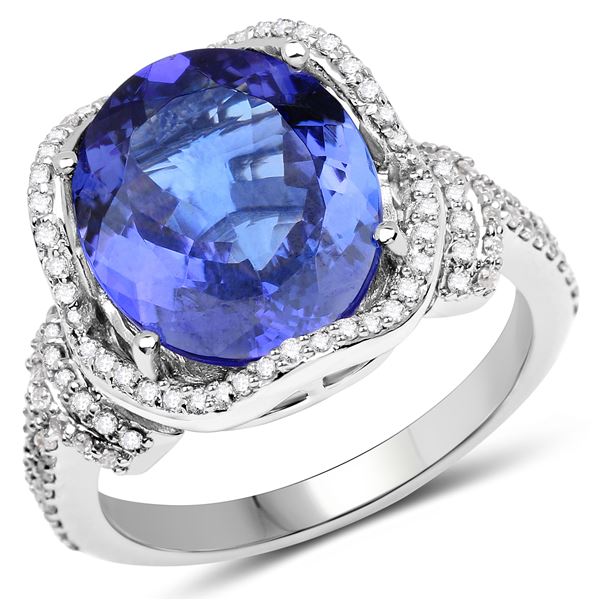 5.37ct Tanzanite 14K White Gold Ring