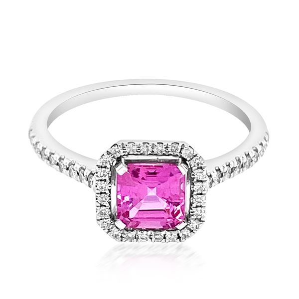 0.5ct Natural PINK SAPPHIRE 14K White Gold 2.24gm Ring