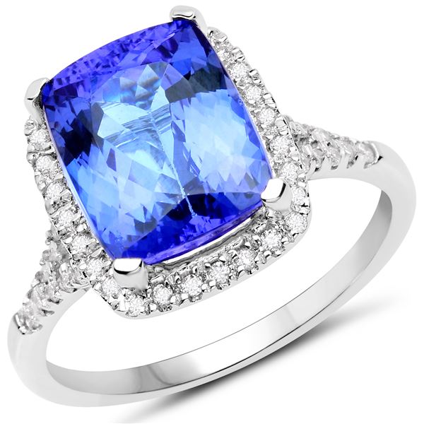 5.07ct Tanzanite 14K White Gold Ring