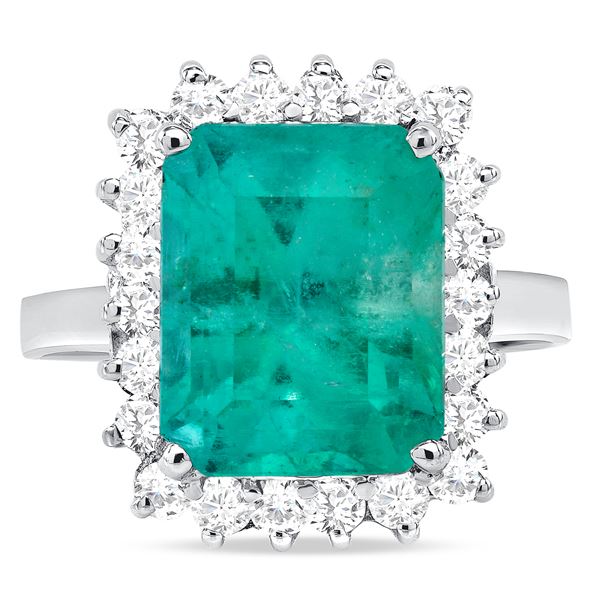 4.8ct Colombian Emerald & Diamond Ring