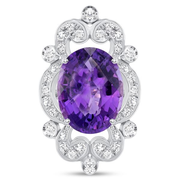 10.65ct Oval Purple Amethyst & Diamond Ring