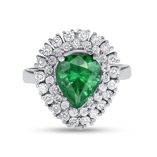 1.78ct NATURAL Emerald 18K White Gold Ring