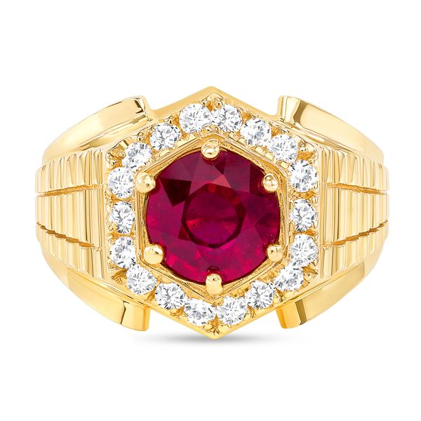 2.35ct Ruby & Diamond Men's Ring