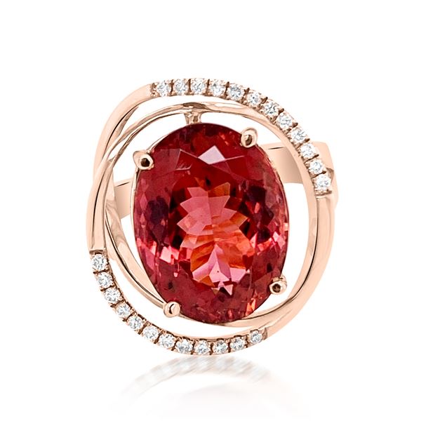 7.89ct Natural TOURMALINE 14K Rose Gold 4.77gm Ring