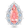 Image 1 : 13.81ct morganite & Aquamarine & Diamond ring