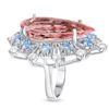 Image 2 : 13.81ct morganite & Aquamarine & Diamond ring