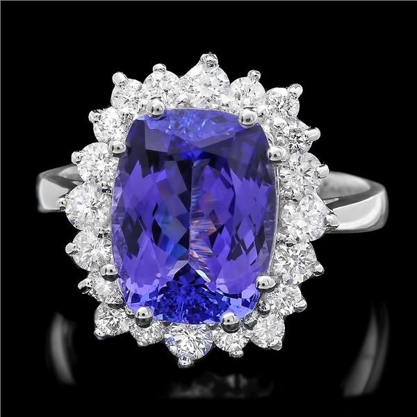 14k Gold 5.0ct Tanzanite 0.85ct Diamond Ring