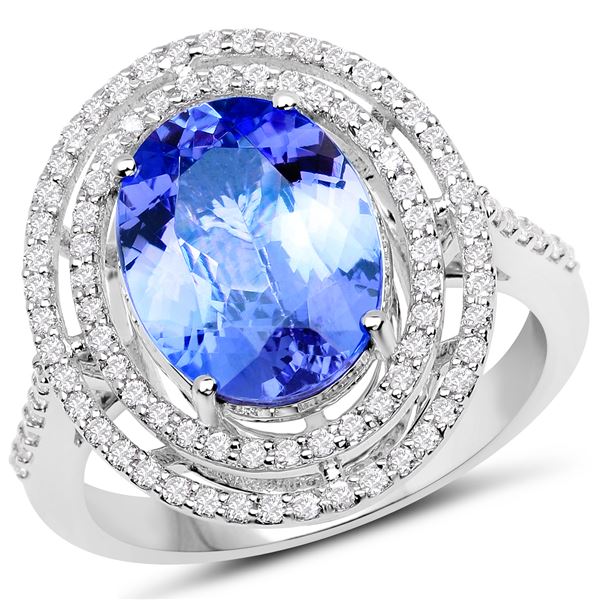 3.6ct Tanzanite 14K White Gold Ring