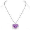 Image 2 : 43.93ct Heart Kunzite & diamond Necklace