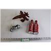 Image 1 : Motorcycle Decoration, Wooden Plane Decoration, (2) Vancouver Olympics 2010 Coca-Cola Bottles