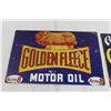Image 2 : (2) Tin Signs (Golden Fleece Motor Oil, Agency Good Year Rubber Tires) - 12" x 8"