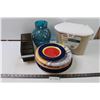 Image 1 : *Kitchen Collector, Blue Glass Vase, Egg Holder and Dishes