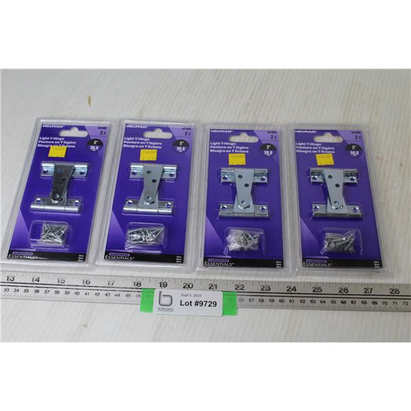 (4) Sets of 2  Light T Hinges (NIB)