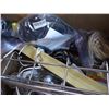 Image 5 : Box of Variety-Electrical, Metal hanger Brackets, Halogen Light, Door Knobs ,Cords, Thermostat