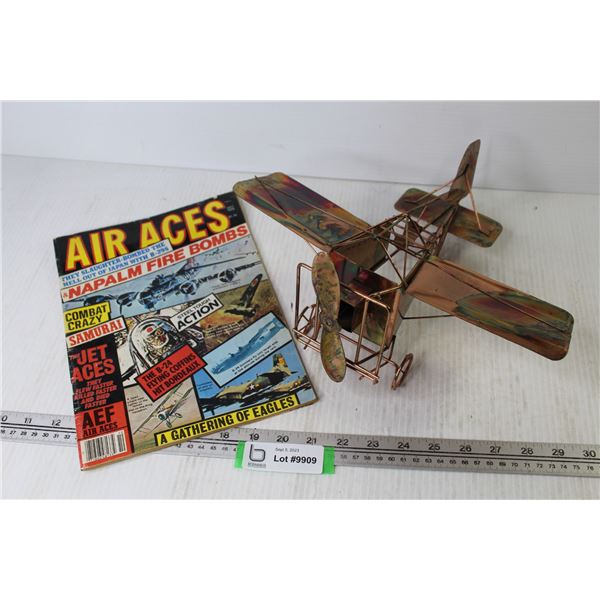 1979 Air Aces Magazine - Metal Airplane w/ Music Box Inside