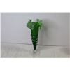 Image 4 : Green Glass Vase - Music Box w/Rose - Vase w/Beaded Flowers