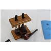 Image 2 : Cuff Links, (3) Tobacco Pipes, Pipe Stand, Misc.