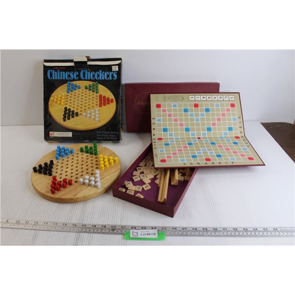 Asian Math Scrabble Chinese Checkers, Scrabble - Bodnarus Auctioneering