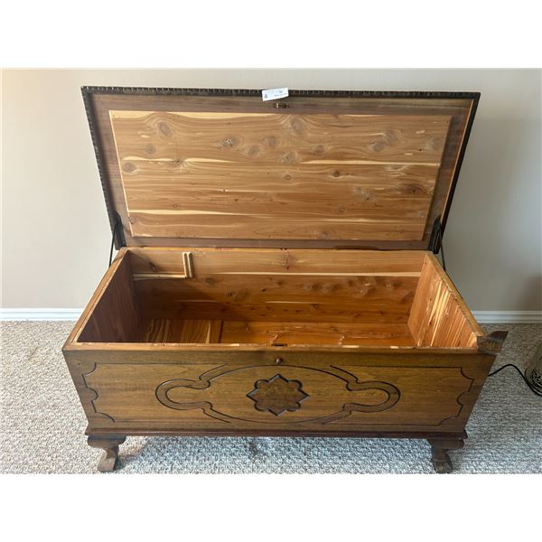 Decorative Cedar Chest (1 Broken Foot) 18 Deep x 40 Wide x 20 High