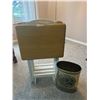 Image 2 : 4 Wooden TV Tables with Stand  15 Deep x 19 Wide x 25 High & Brass Garbage Can