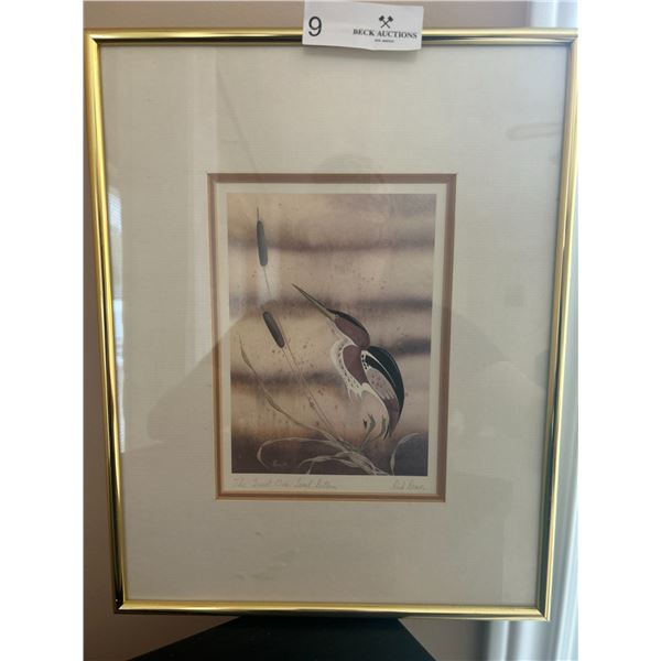 "The Quiet One Least Bittern" Framed Picture  Artist - Rick Beaver 11 Wide x 14 High