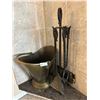 Image 1 : Fireplace Tools with Brass Soot Bucket