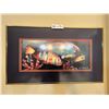 Image 1 : Framed Fish Picture Artist - Mary Lucas Faustine 13 Wide x 22 Long & Shoe Rack