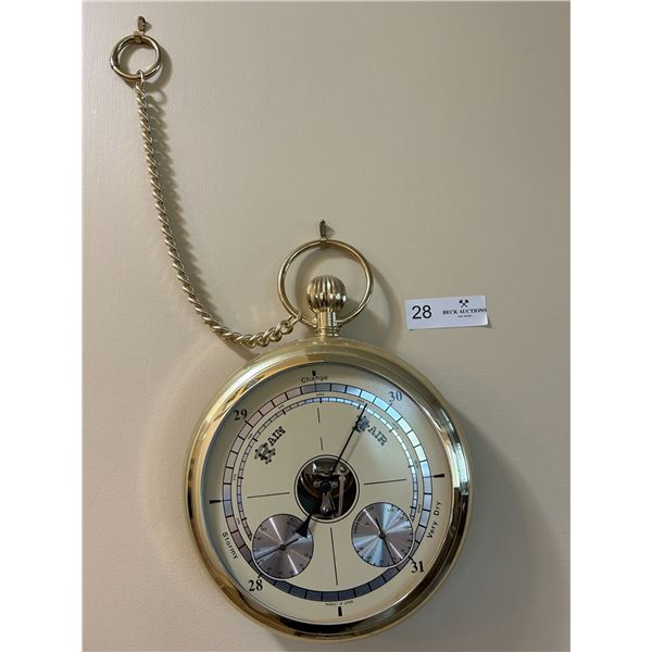 Pocket Watch Look Barometer (Glass Missing)  8 in Diameter