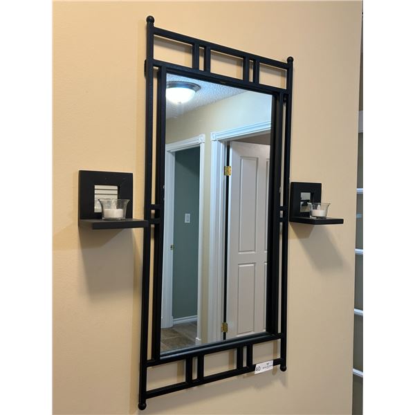 Decorative Wall Mirror 18 Wide x 33 High & 2 Small Floating Shelves with Candles