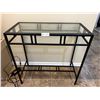 Image 1 : Decorative Metal & Glass Top Table  14 Deep x 29 Wide x 29 High