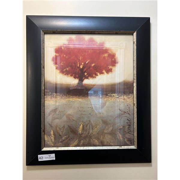 Autumn Tree Framed Picture Artist E. Raymes  21 Wide x 24  High