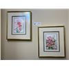 Image 1 : 2 Framed Floral Prints both 8 Wide x 9 High
