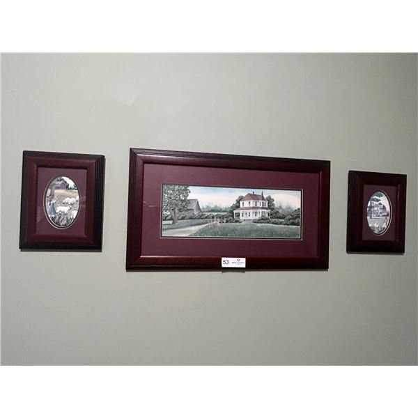 3 Framed Pictures  Catherine Karnes Munn Collection