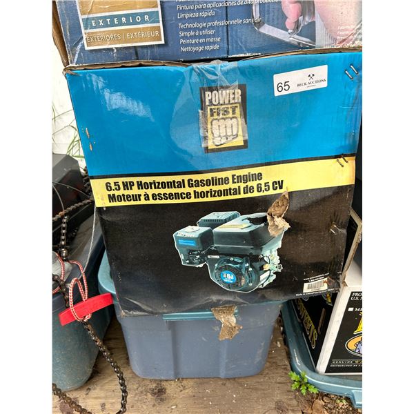 Power Fist 6.5 HP Horizontal Gasoline Engine still in Box